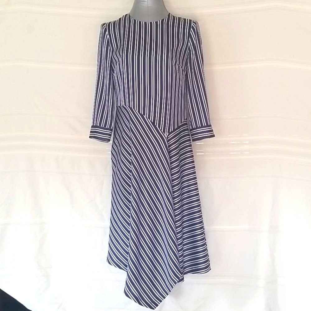 Banana Republic Striped Handkerchief-hem dress